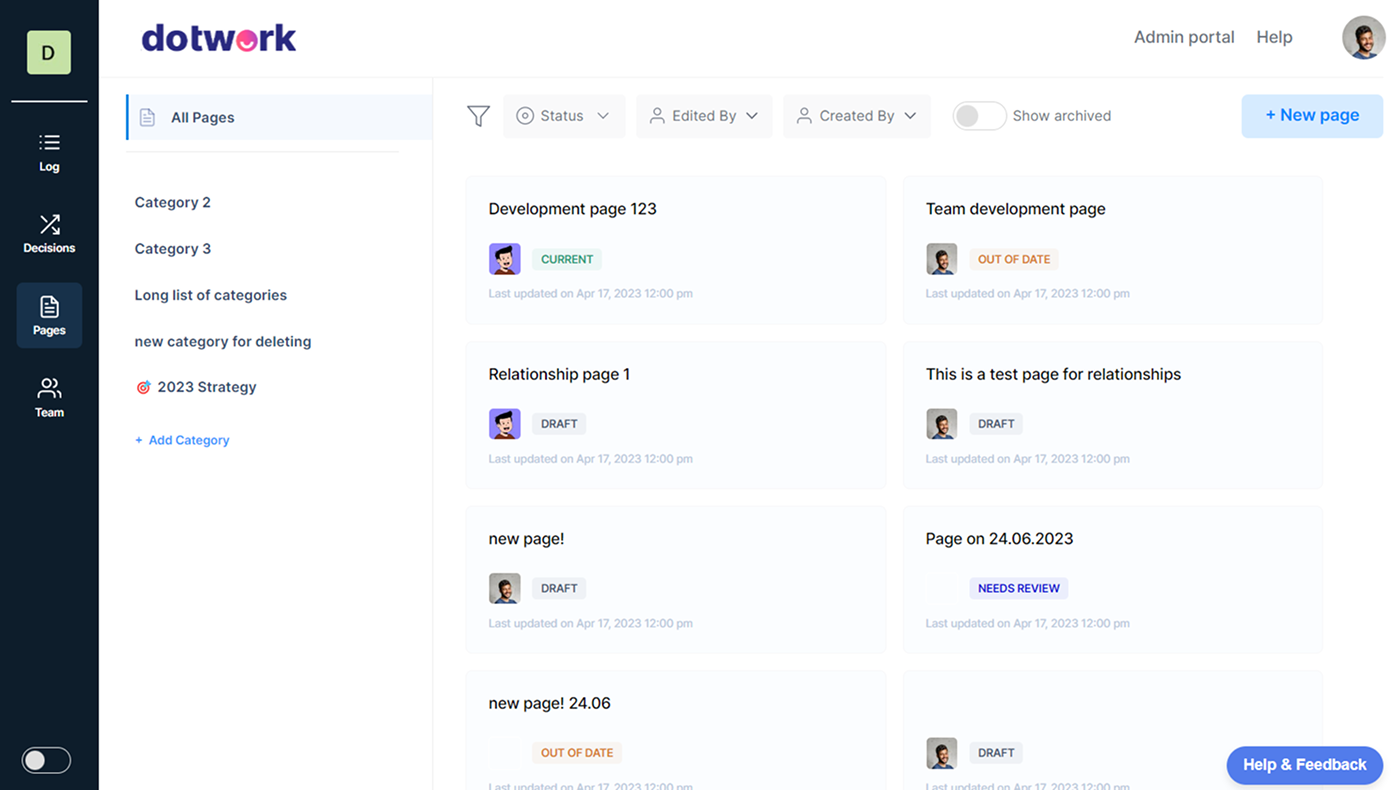 DecisionBoard DotWork analytics view — built by Zerocode