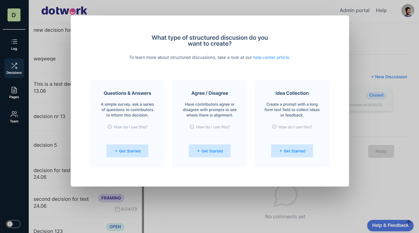 DecisionBoard DotWork dashboard — built by Zerocode