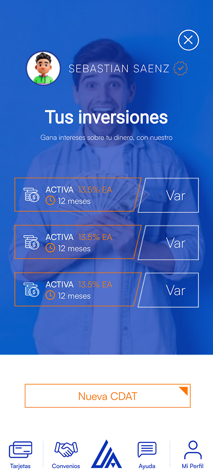 Alianza mobile banking app — certificates of deposit screen built by Zerocode