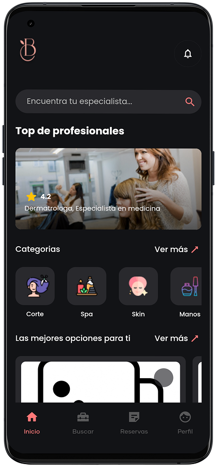 BeautyConnect beauty services marketplace — app interface built by Zerocode